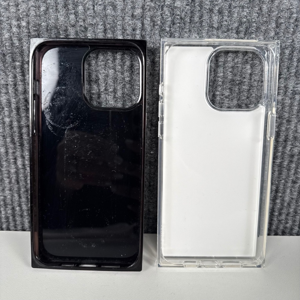 Flaunt Square iPhone 16 Pro + Case Set Black Ostrich White Croc Texture WPF14Q - Picture 7 of 7